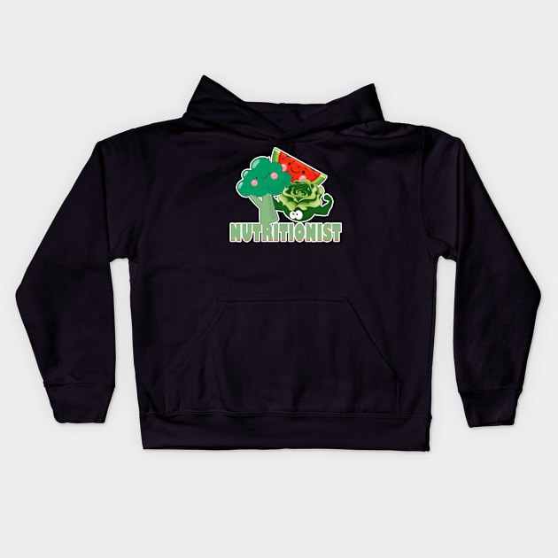 Cute Fruit & Vegetables Professional Nutritionist Kids Hoodie by theperfectpresents